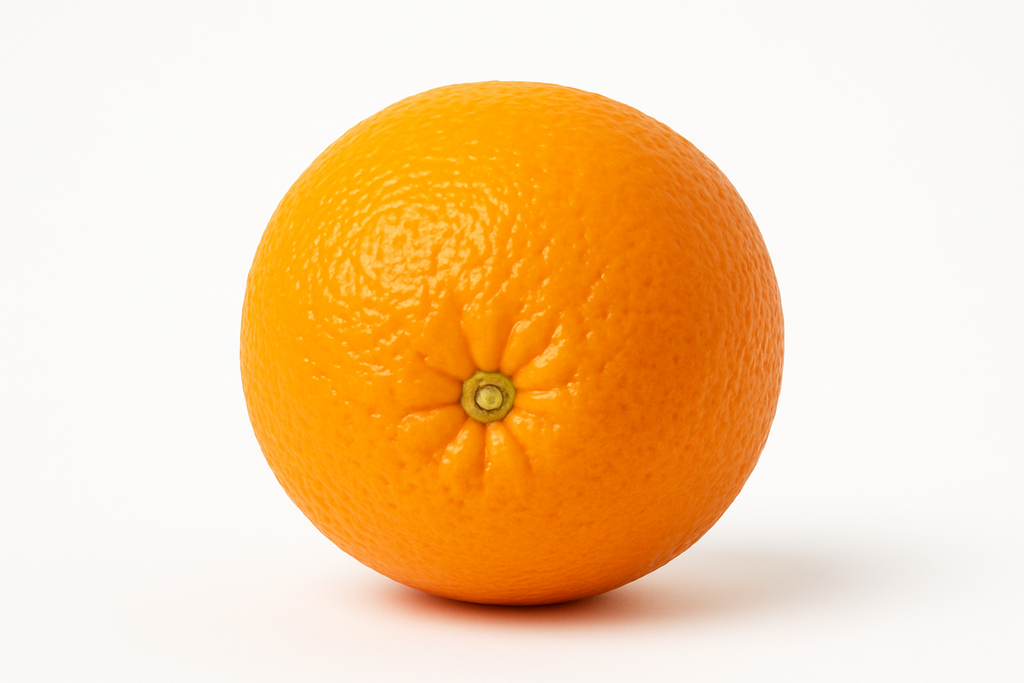 navel orange, white background, ecommerce, 1:1 ratio